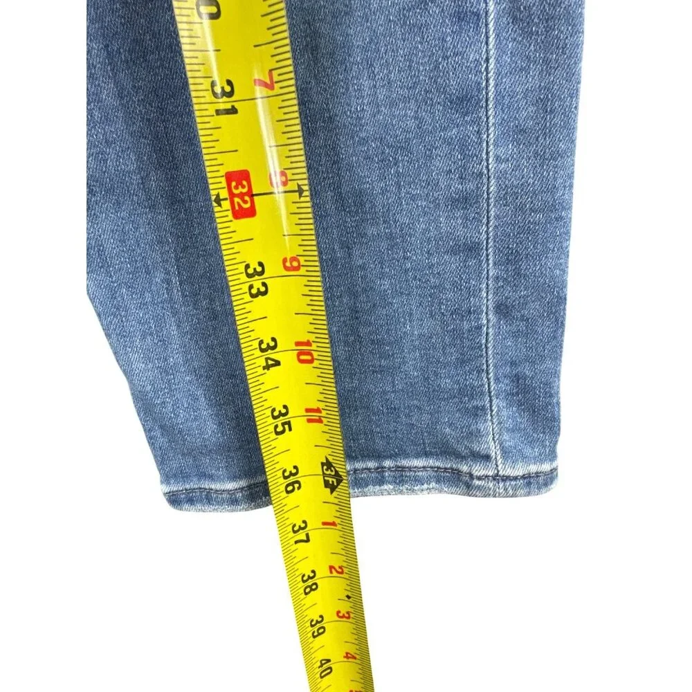 7 For All Mankind Skinny Jeans Womens 28 Blue Stretch Denim Mid Rise Button Fly